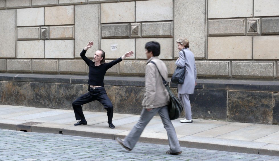 TRAJEKT 14: Dance performance by Udo Zickwolf at Frstenzug Dresden, April 2009